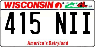 WI license plate 415NII