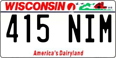 WI license plate 415NIM