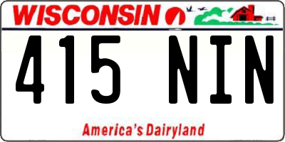 WI license plate 415NIN