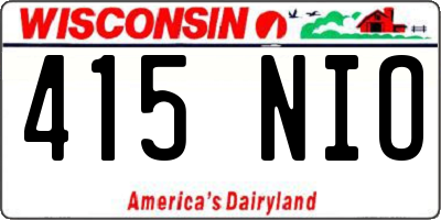 WI license plate 415NIO