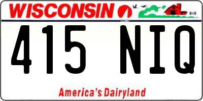 WI license plate 415NIQ