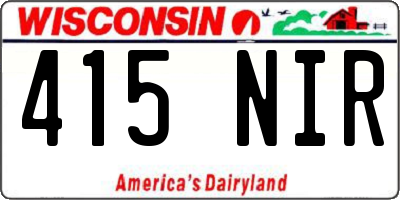 WI license plate 415NIR