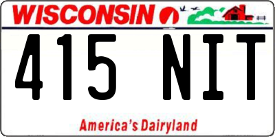 WI license plate 415NIT