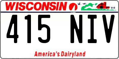 WI license plate 415NIV