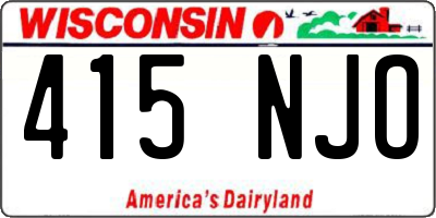 WI license plate 415NJO