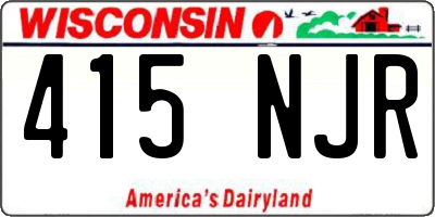 WI license plate 415NJR