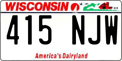 WI license plate 415NJW