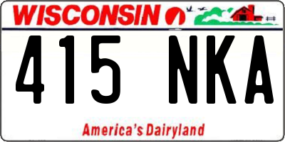 WI license plate 415NKA