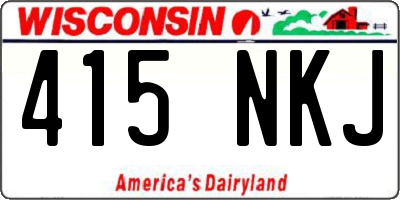 WI license plate 415NKJ