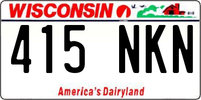 WI license plate 415NKN
