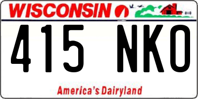 WI license plate 415NKO