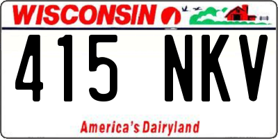 WI license plate 415NKV