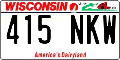 WI license plate 415NKW