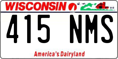 WI license plate 415NMS