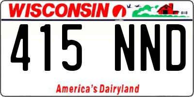 WI license plate 415NND