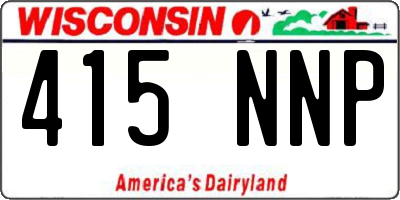 WI license plate 415NNP