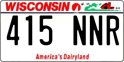 WI license plate 415NNR