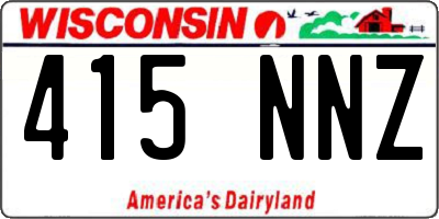 WI license plate 415NNZ