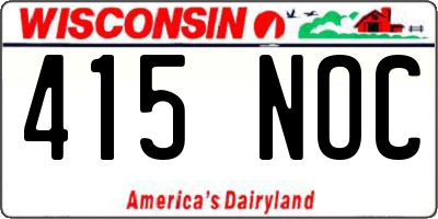WI license plate 415NOC