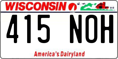 WI license plate 415NOH