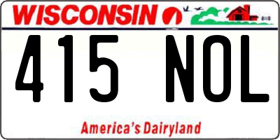 WI license plate 415NOL