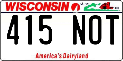 WI license plate 415NOT