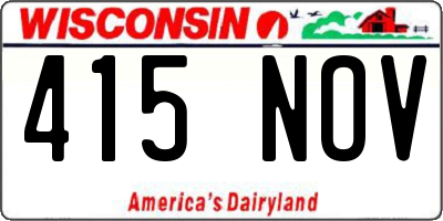 WI license plate 415NOV