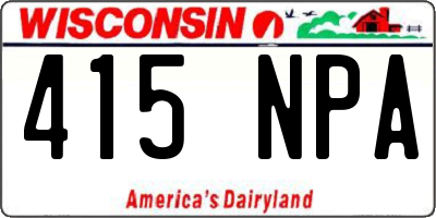 WI license plate 415NPA