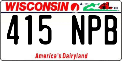 WI license plate 415NPB