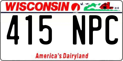 WI license plate 415NPC