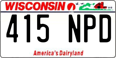 WI license plate 415NPD