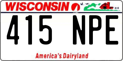 WI license plate 415NPE