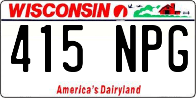 WI license plate 415NPG