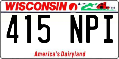 WI license plate 415NPI