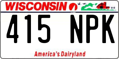 WI license plate 415NPK