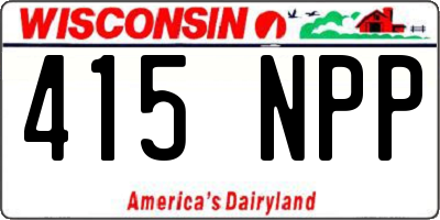 WI license plate 415NPP