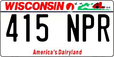 WI license plate 415NPR