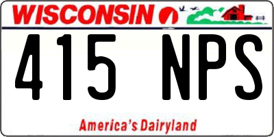 WI license plate 415NPS
