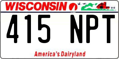 WI license plate 415NPT