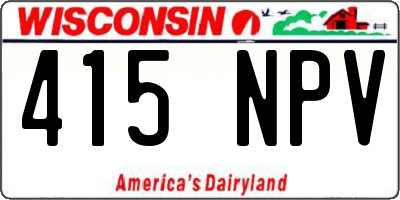 WI license plate 415NPV