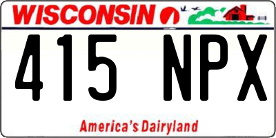 WI license plate 415NPX
