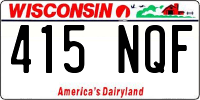 WI license plate 415NQF