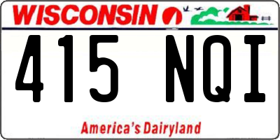 WI license plate 415NQI
