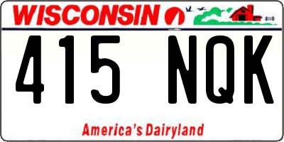 WI license plate 415NQK
