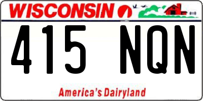 WI license plate 415NQN