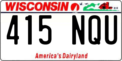 WI license plate 415NQU