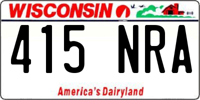 WI license plate 415NRA