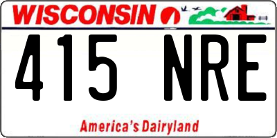 WI license plate 415NRE