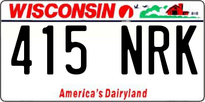 WI license plate 415NRK