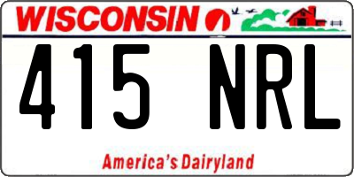 WI license plate 415NRL
